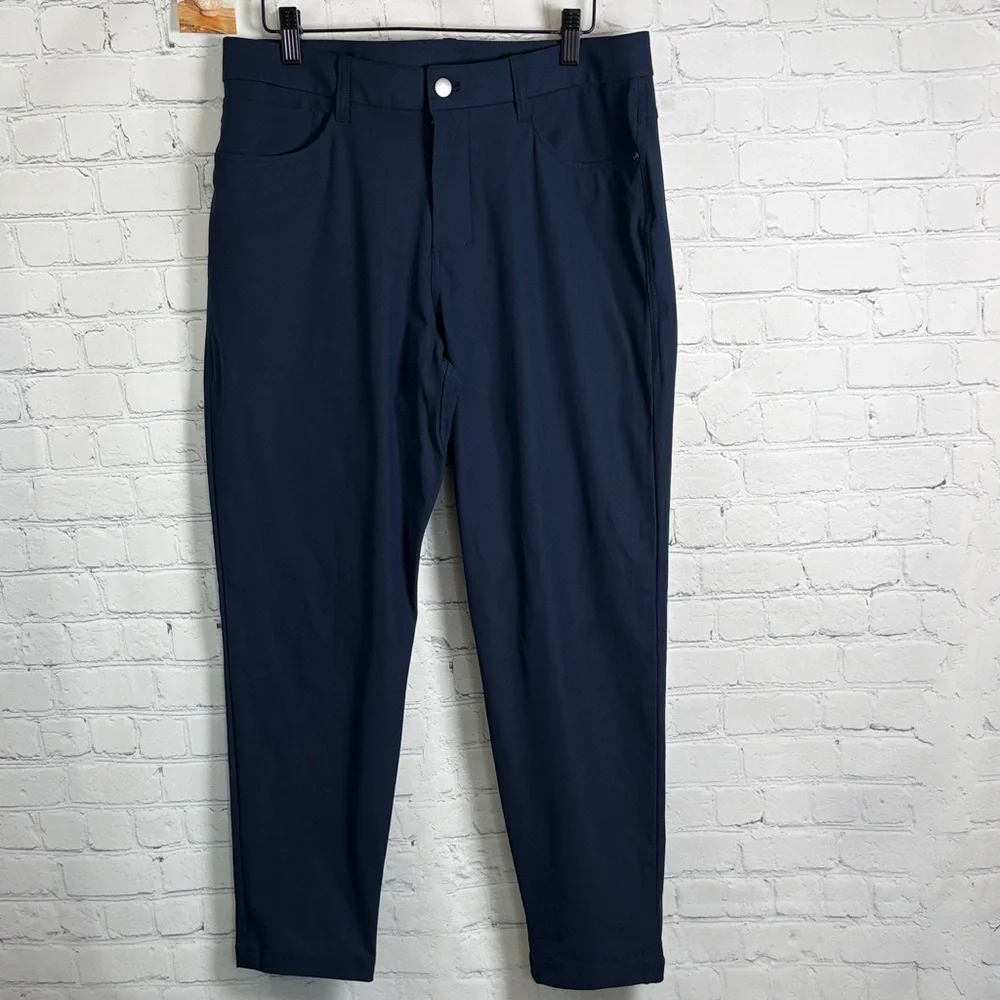 LULULEMON Men's ABC Slim-Fit Warpstreme Navy Pant size 32 - Picture 2 of 7